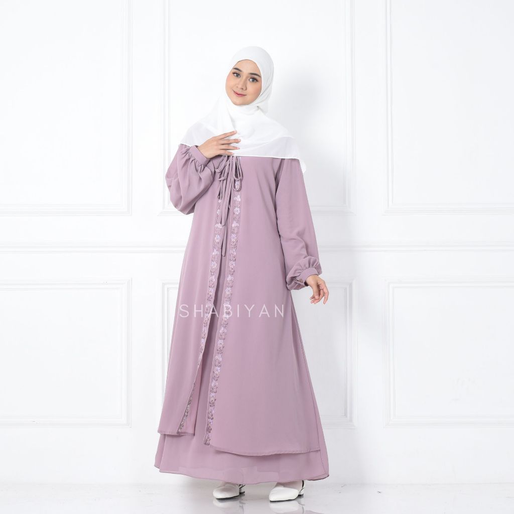 SHABIYAN Gamis Ceruty Bordir | Eira 509-Lavender