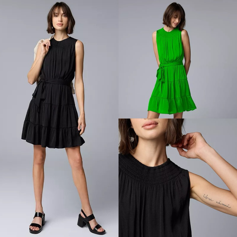 SIMPLY VERA VERAWANG SMOCKED NECK DAY DRESS (tanpa belt)