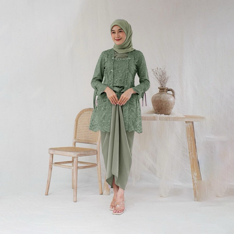 READY JUMBO HERA SERIES One Set Wanita Kekinian Premium Setelan Kondangan Rok Lilit Outfit Kondangan