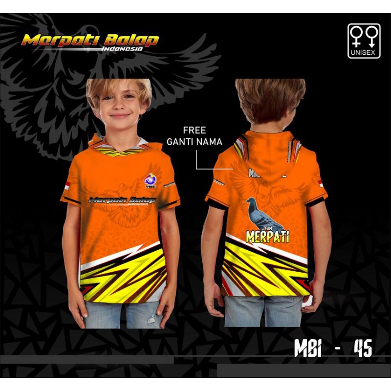hoodie jersey merpati balap anak hoodie kaos jersey baju olahraga merpati balap lengan pendek free c