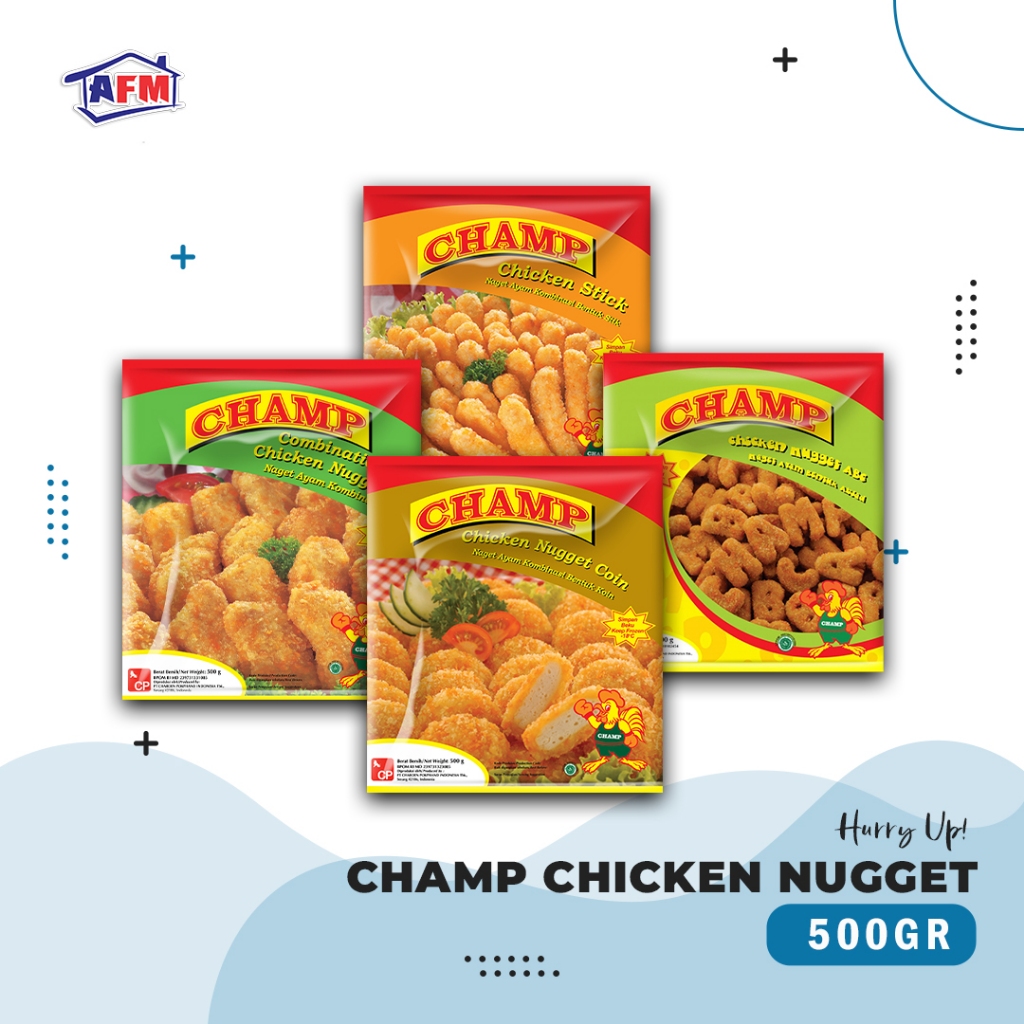 

CHAMP Chicken Nugget 500 gr Aneka Bentuk/Naget Ayam Murah/