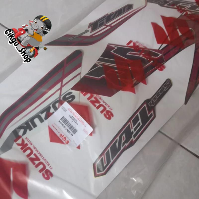 Striping list body set suzuki Smash Titan SR 115 merah hitam 2013 Original sgp