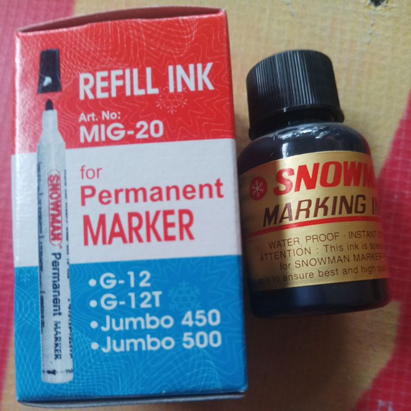 

tinta isi ulang spidol permanen snowman
