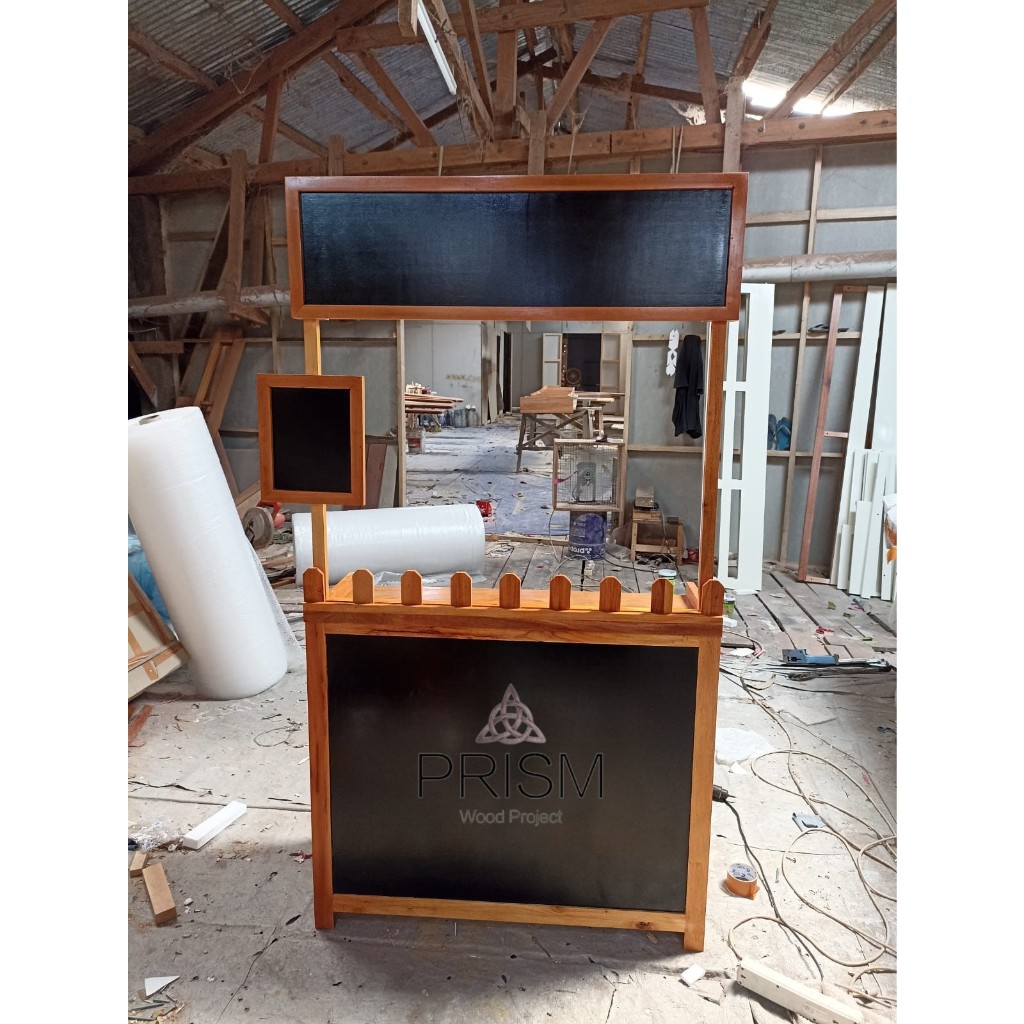 PB-02 Booth portable rombong knockdown bongkar pasang event desk meja