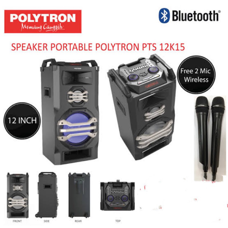 SPEAKER POLYTRON PTS 12KF15 SPEAKER POLYTRON PORTABLE SPEAKER POLYTRON SPIKER PORTABLE POLYTRON 12 i