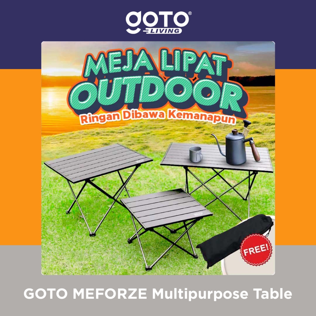 Goto Meforze Meja Lipat Camping Folding Table Kemping Outdoor Portable