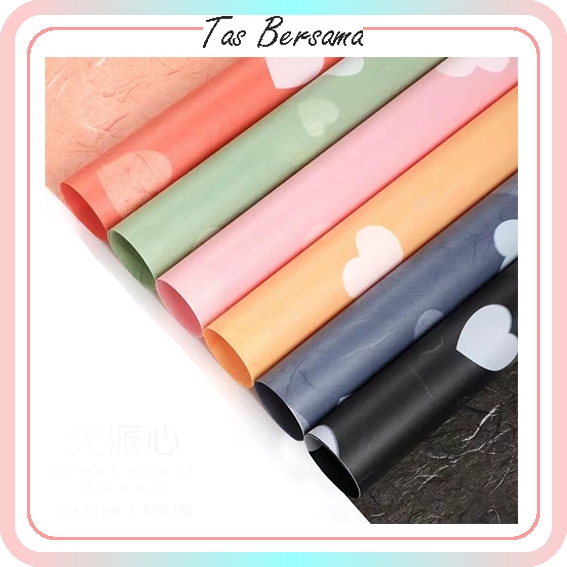 

[1 PACK ISI 20 LEMBAR] Flower Wrapping Paper Love Kertas Bunga Florist Motif Cellophane Florist KB6091
