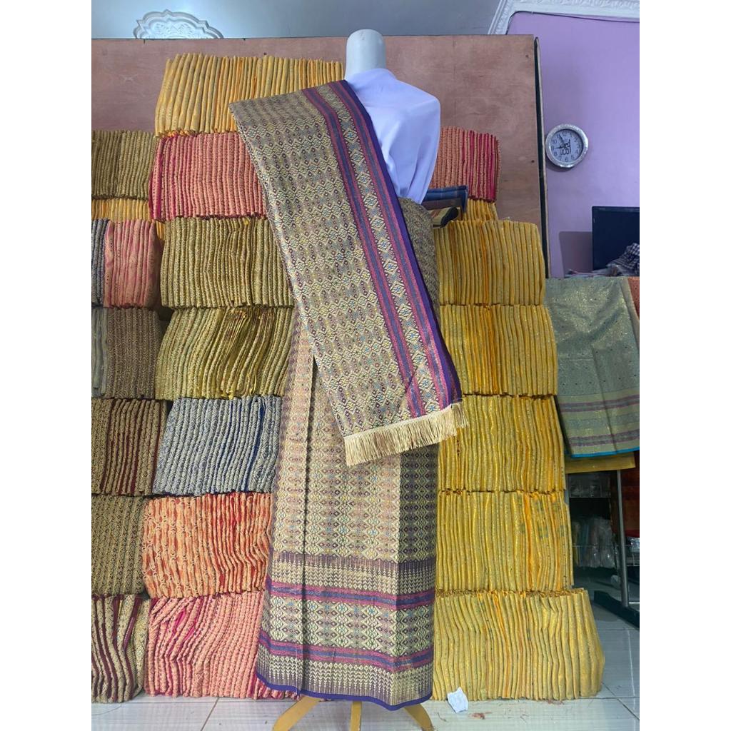 ROK SONGKET SET SELENDANG, Rok Lilit, Rok Songket Kekinian Variasi Ungu Tua
