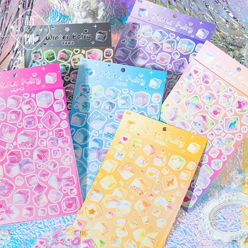 

[B565] Yuxian Stiker Guka Peri Musim Dingin Stiker Dekorasi Dasar Casing Ponsel DIY Es Batu Kartun Lucu Garam Ins