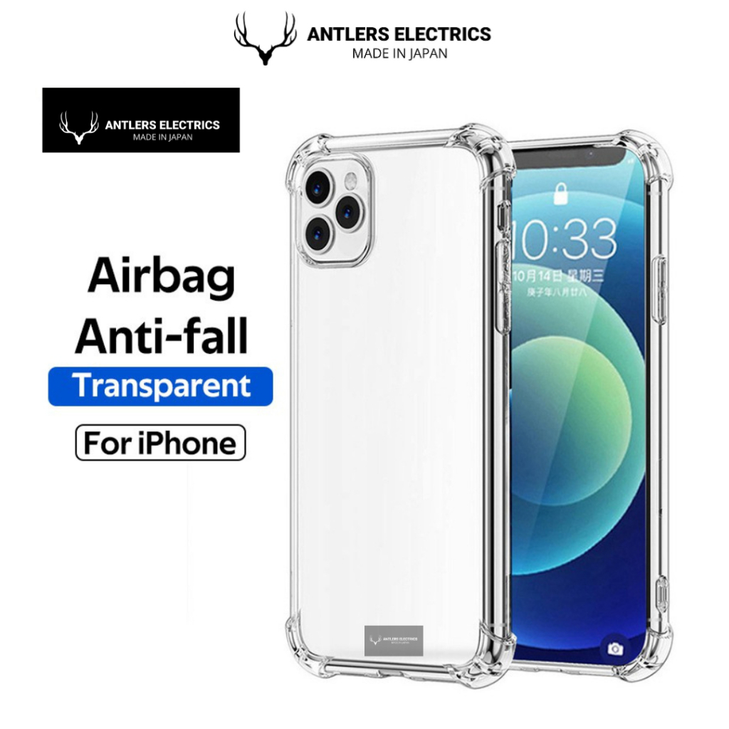 AntlersElectrics Case Iphone Anti Crack Transparant Military Casing Bening Anti Kuning  For iPhone 14 13 12 11 Pro Max Mini SE 2020 XR X Xs Max 8 7 6 6s Plus