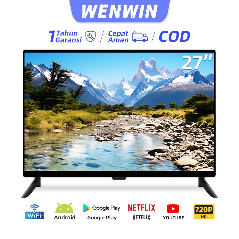 WENWIN Smart TV 27 inch Android OS TV Full HD LED/LCD TV Digital Televisi Murah Garansi 1 tahun