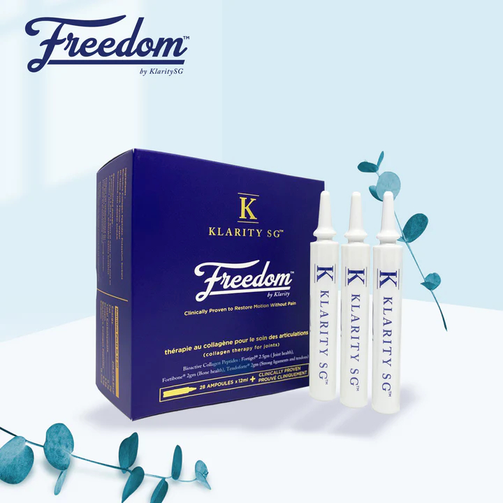 Freedom by KlaritySG™ | Kolagen Penyembuh Nyeri Sendi | 1 Box Isi 28 Ampul