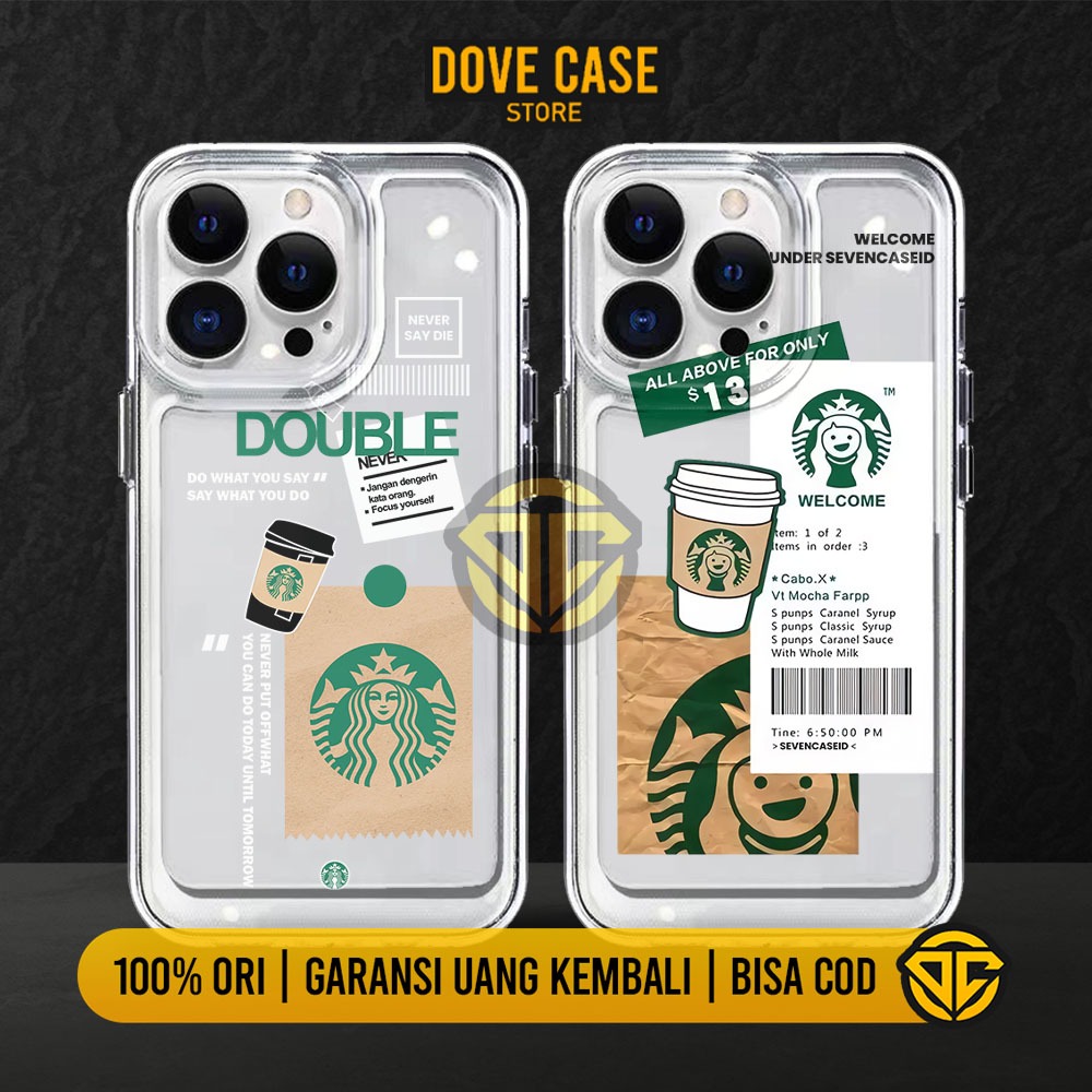 CLEAR CASE STARBUCK Iphone 11 12 13 14 PRO MAX 7 8 PLUS DOVE CUSTOM Casing Aesthetic Kesing Hp Clear