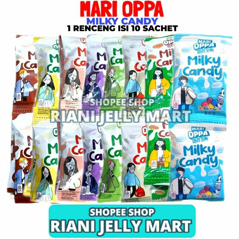 

Mari Oppa Milky Candy 1 Renceng Isi 10 Sachet