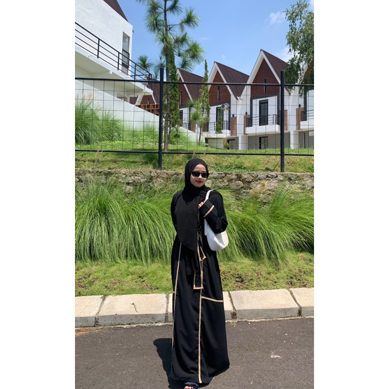 Abaya Kaluna hitam premium| |Sezonni|Abaya remaja| Abaya jet black| Abaya turki| Abaya elegant| Abay