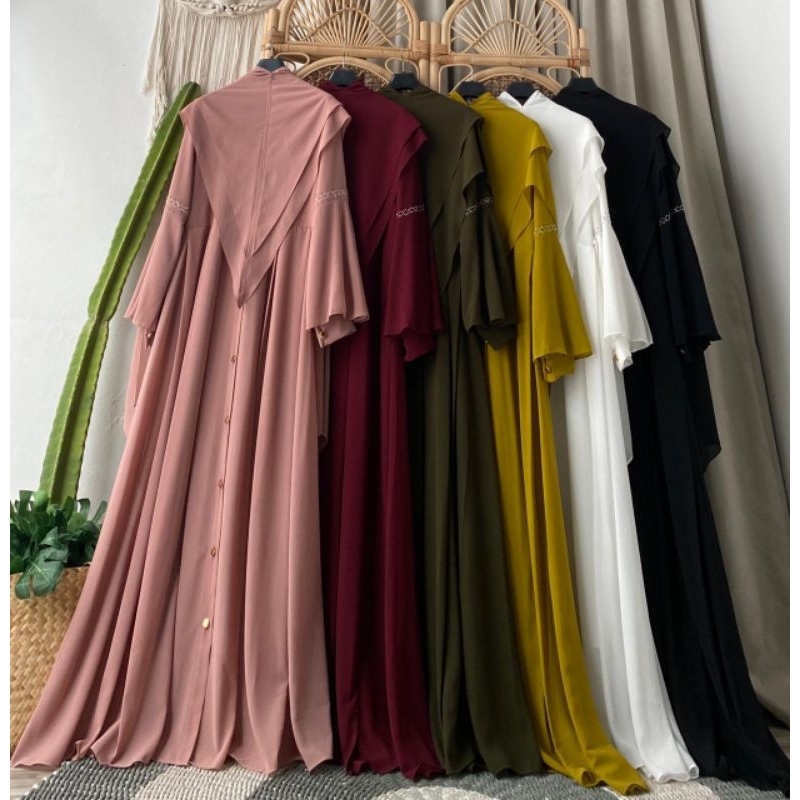 ZAHIDA SET SYARI PREMIUM|GAMIS DAN KHIMAR CERUTI |GAMIS PESTA SYARI