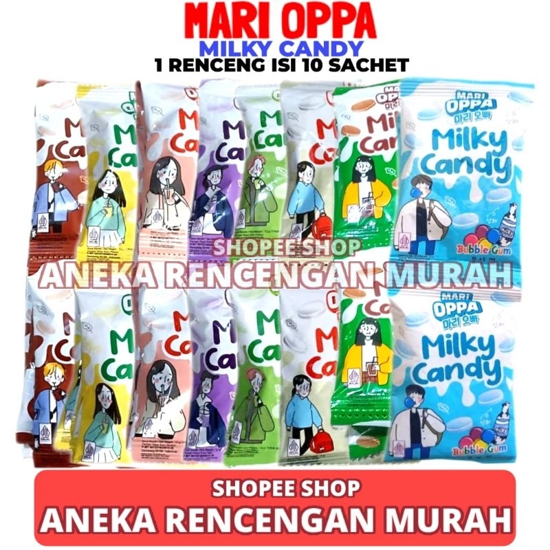 

Milky Candy Mari Oppa 1 Renceng Isi 10 Sachet 12gr