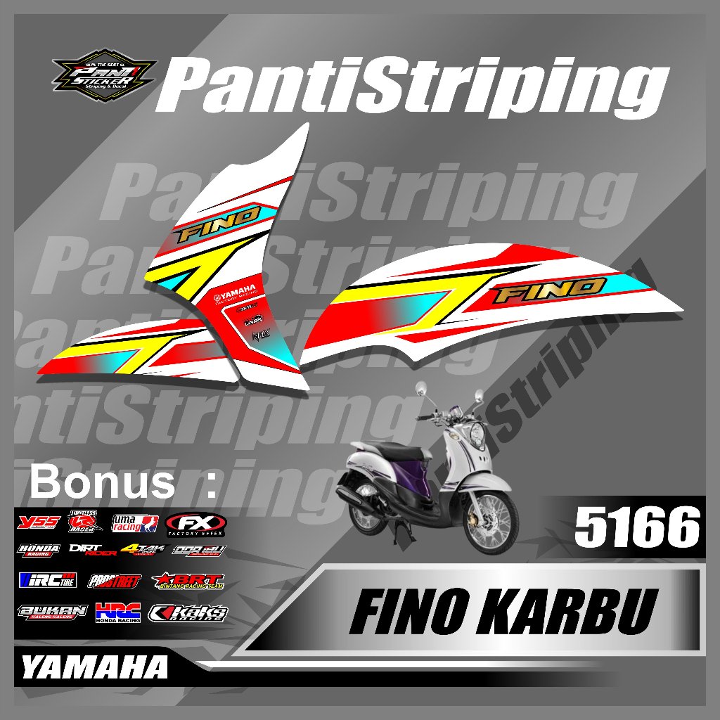 (Bisa COD) Striping stiker Fino karbu semifull lis variasi fino gafis - striping yamaha fino karbu  