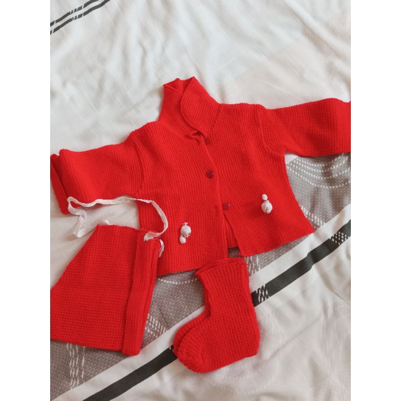 jaket bayi perempuan, jaket lucu, set jaket topi dan sepatu, preloved like new