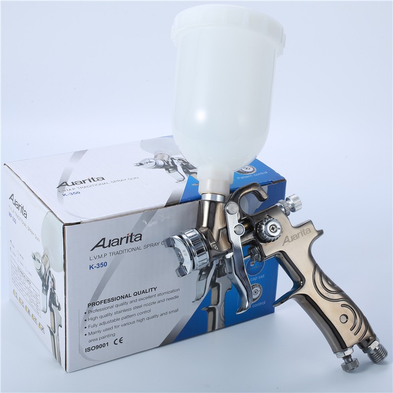 Auarita k350 lvmp car spray gun for paint Kecil Bahan Chrome Permukaan Krom 0.8mm spray paint gun