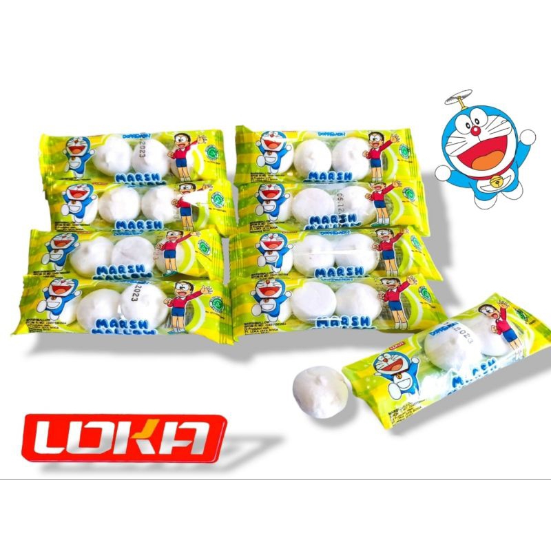 

marshmellow bulat doraemon 1 pack isi 20bj.. harga tertera hrg perpack