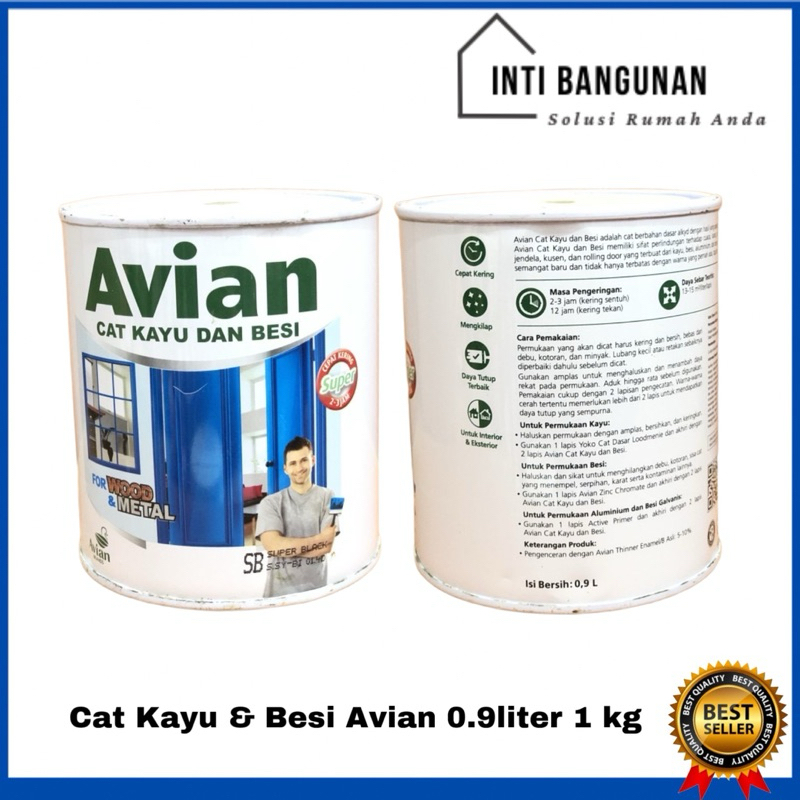 Cat Kayu Besi Avian 1kg 1 kg 0.9L Cet Minyak Kusen Kaleng Kecil