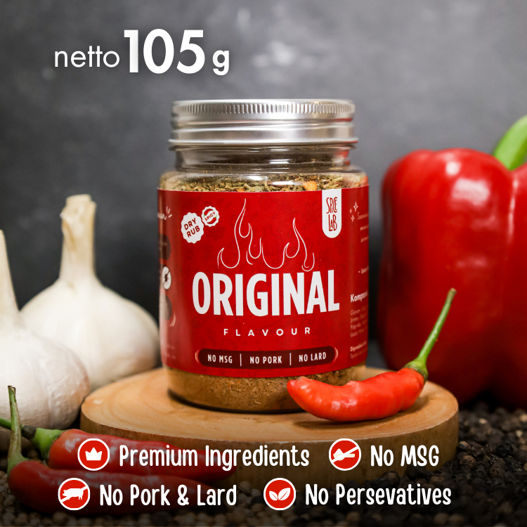 

ORIGINAL SPICY DRY RUB SPICELAB | Bumbu Marinasi Kering Serbaguna | Bumbu Rendah Kalori Pedas, No MSG, No Pork, No Lard | Healthy Dry Rub