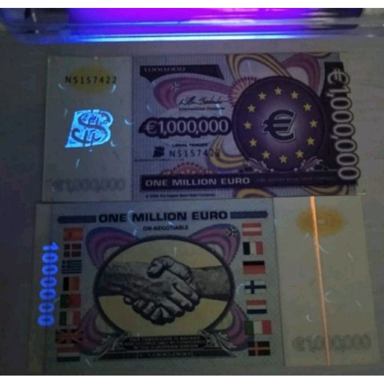 Uang Fantasy Note Euro Salaman 1 Juta Euro Mulus GRESSS ART U9B5