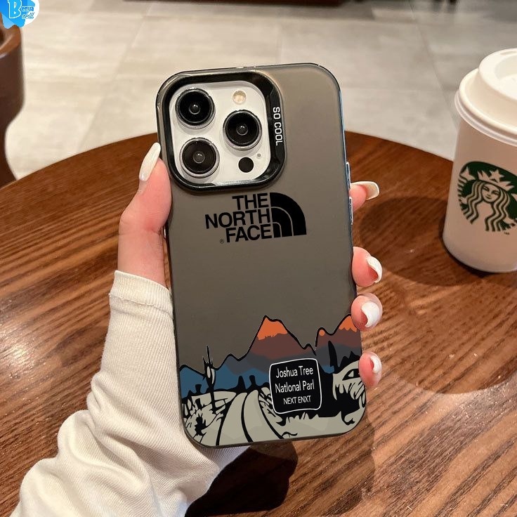 cQ SS876 CASE CASING SOFTCASE PELINDUNG HANPHONE PC IMD SILVER PLATE THE NORTH FACE FOR SAMSUNG A3 C