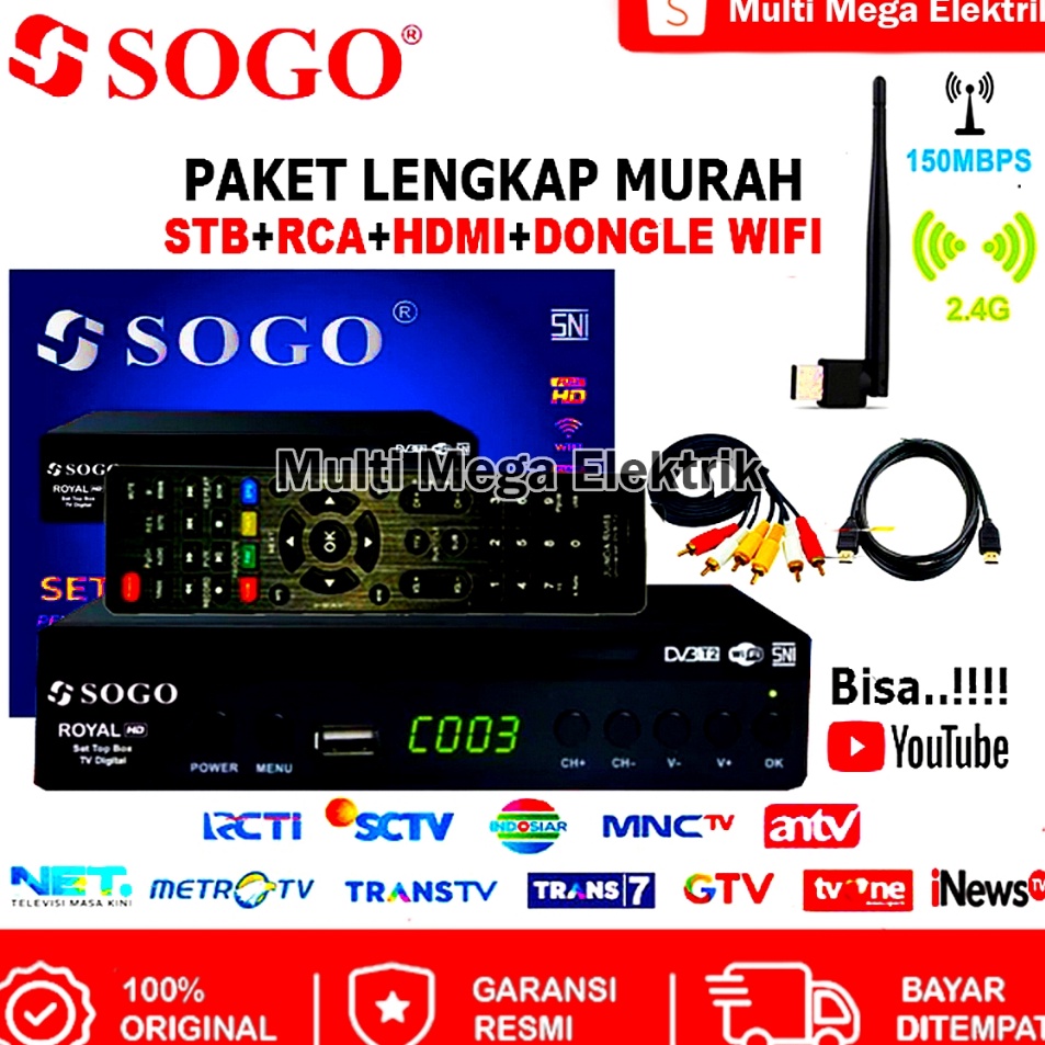 nu COD SET TOP BOX TV DIGITAL STB SOGO DVBT2 EWS UHF FULL HD RECEIVER DIGITAL TV LED TABUNG