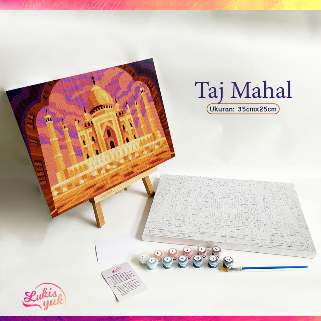 

Taj Mahal - Paint by Numbers - 35x25cm - Cat Akrilik - Kanvas Lukis - by LukisYuk