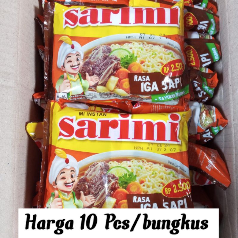 

MIE SARIMI - Harga 10 pcs/bungkus Mie Sarimi Rasa Iga Sapi - Mie Instan Promo Murah