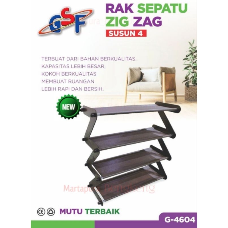 Rak sepatu susun 4 stainless / Rak sepatu 4 tingkat