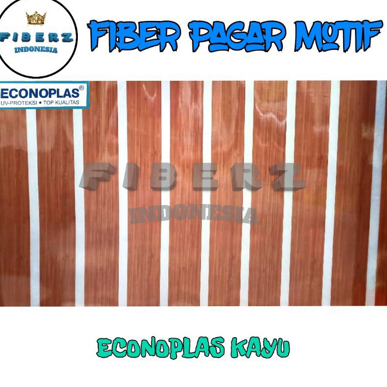 Langsung Checkout ECONOPLAS  Fiber Plastik Penutup Pagar Motif KAYU Meteran