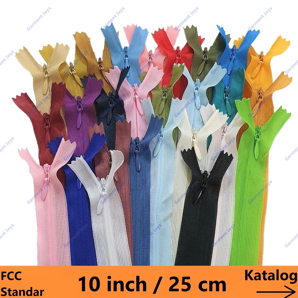 Resleting Jepang FCC 1 inch25 cm Per Pack 1 Lusin Grosir Invisible Zipper Resleting Gamis Dress Resleting Bantal ART D4S5