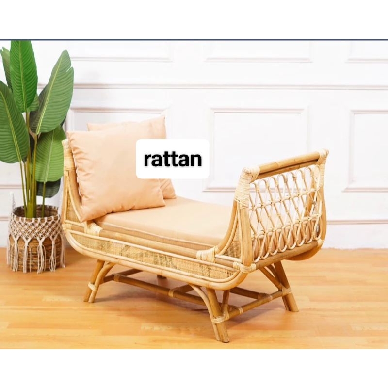 sofa bench 2 Seater rotan alam