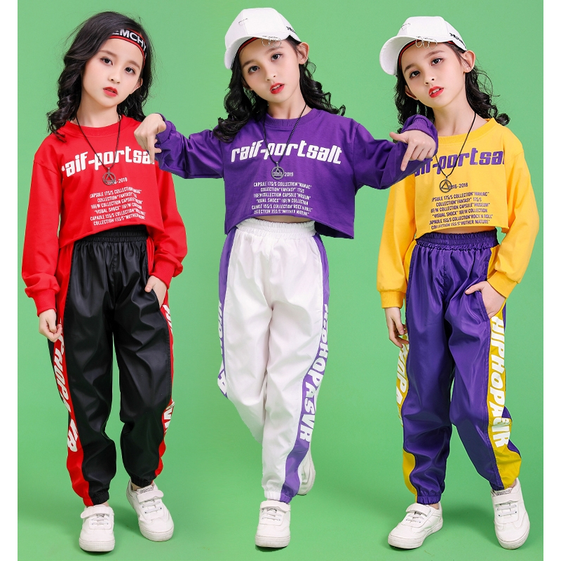 SETELAN BAJU DANCE HIP HOP SPORTY ANAK CEWEK IMPORT 6-14 TAHUN / SETELAN BAJU TARI JAZZ CROP ANAK TA