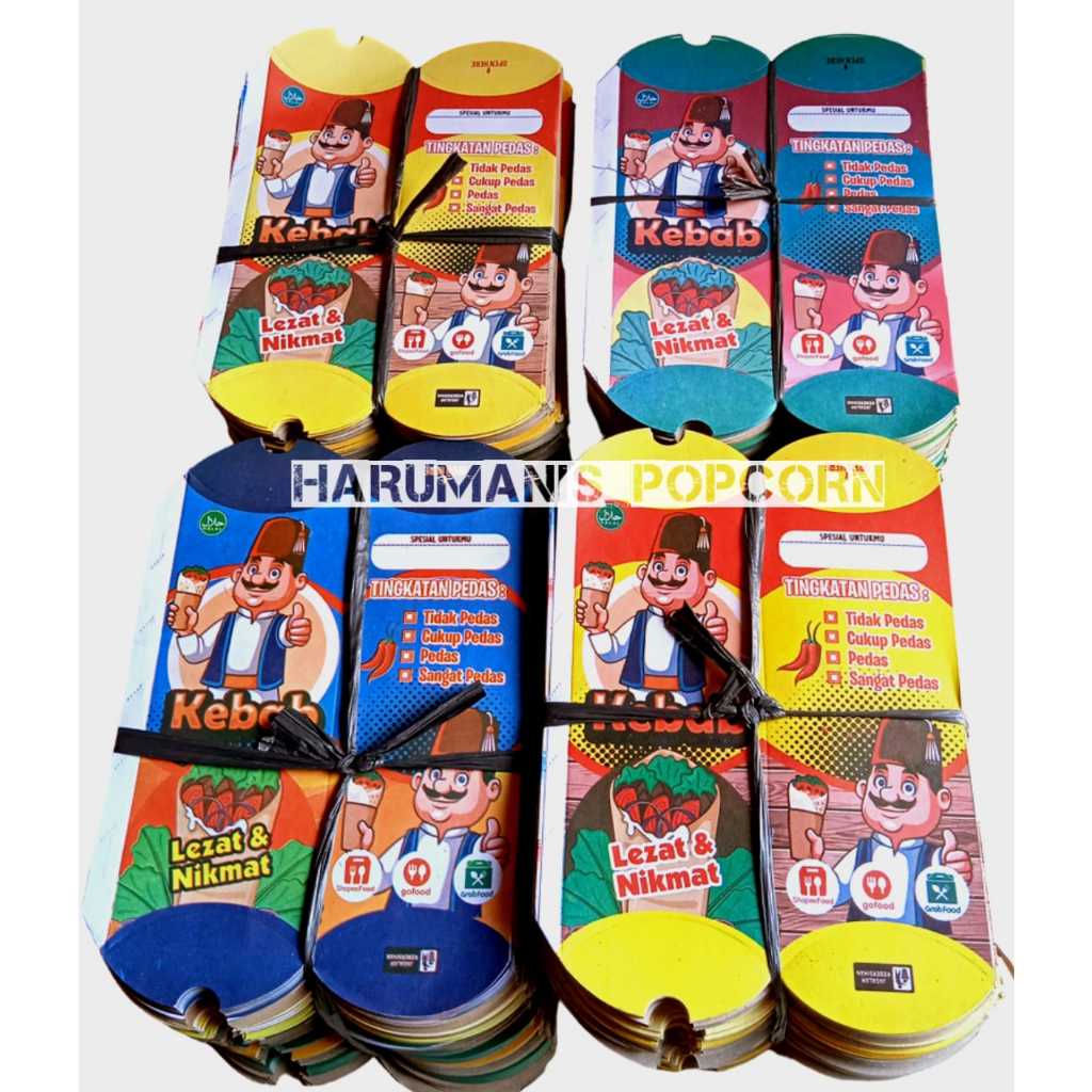 

400 Lembar kemasan kebab / Bungkus kebab / Wadah kebab / Box kebab / Dus kebab