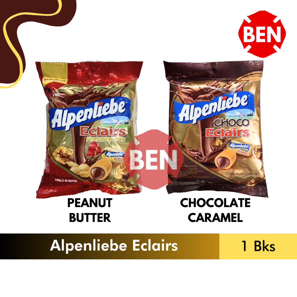 

Permen Alpenliebe Eclairs Chocolate Caramel / PEANUT BUTTER 144g 144gr 40 Butir Coklat