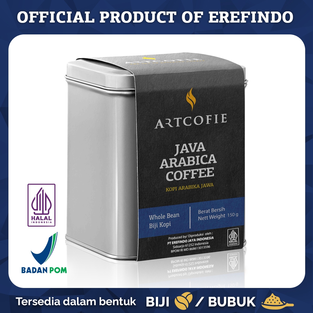 

Artcofie Kopi Java Arabica Tin Box Biji / Bubuk 150gr