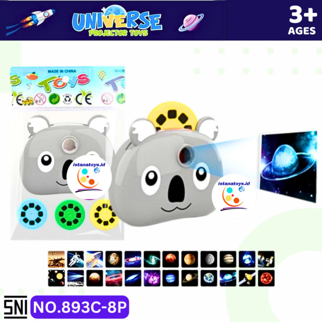 ID Mainan Mini Proyektor Universal Planet KOALA 893C-8P