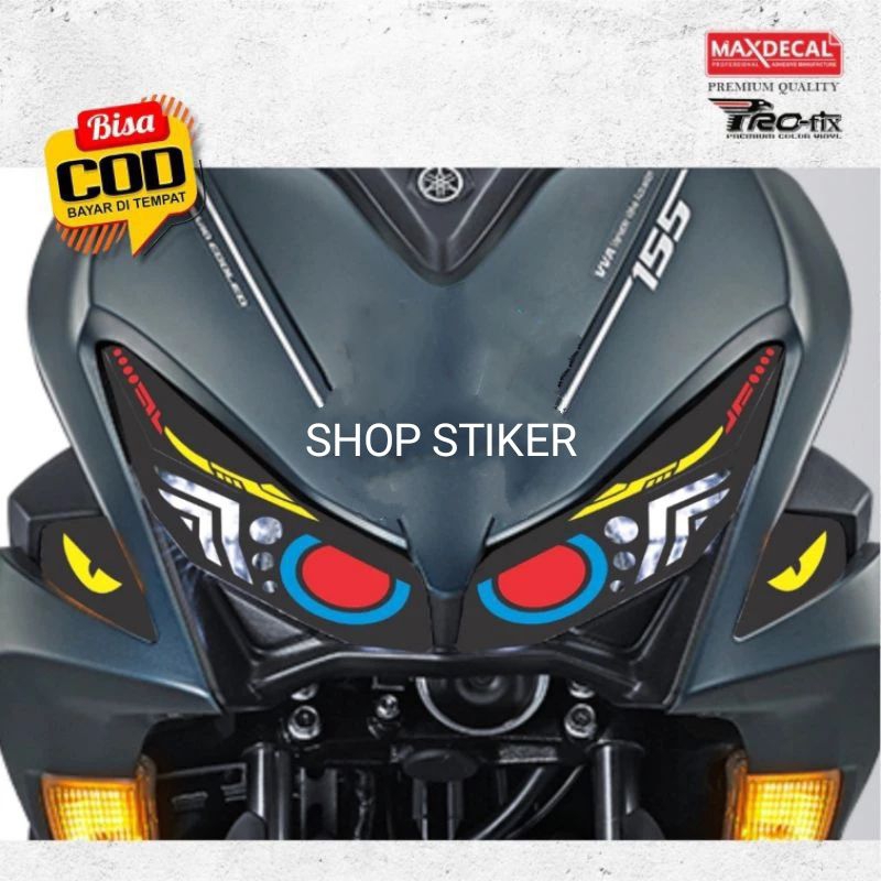 stiker lampu aerox | sticker lampu variasi mata alis aerox 155 | stiker stiker mata elang aerox