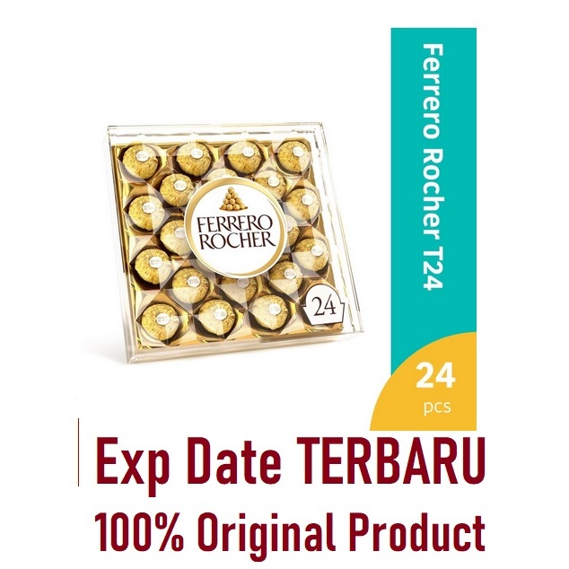 

LOGO HALAL Exp 9 Aug 2024 Produksi 14 Oct 2023 Coklat Cokelat Ferrero Rocher Chocolate isi 24 24pcs T24