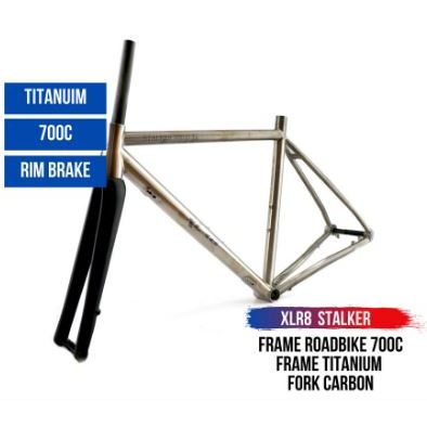 Frame Sepeda Roadbike XLR8 Stalker 700C Titanium Fork Carbon Rim Brake