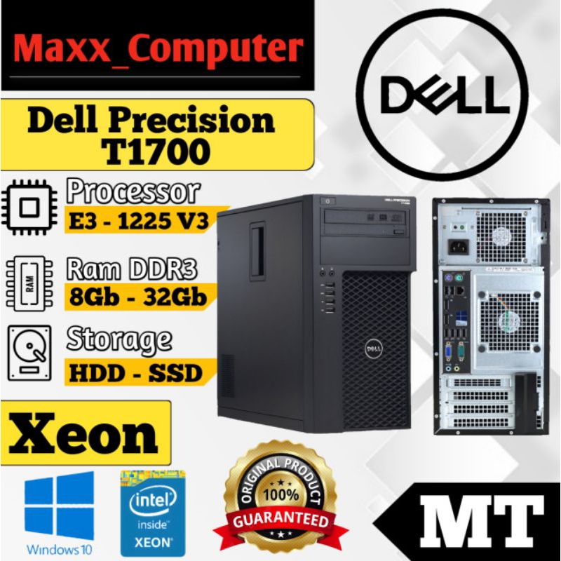 Pc Server Precision Dell T1700 intel Xeon E3 - V3 / Ram 8Gb /Ssd 512Gb
