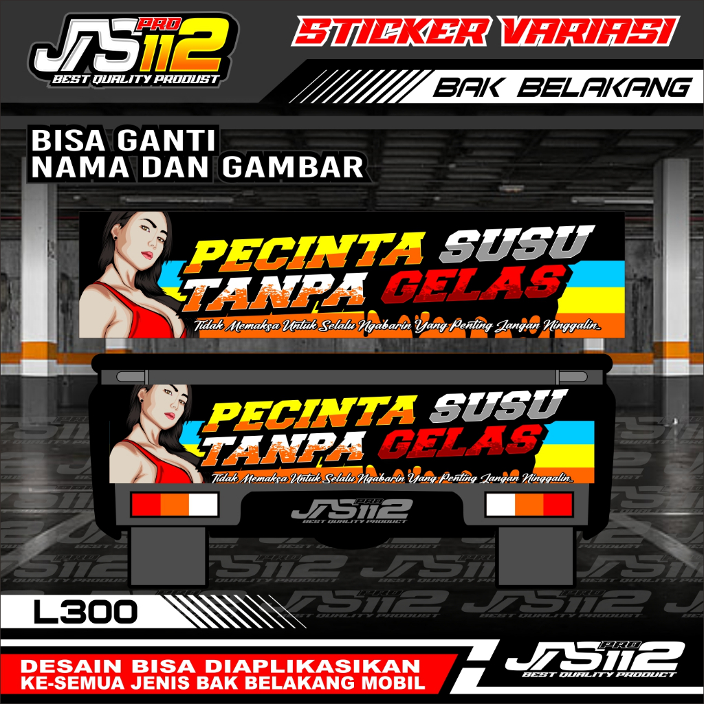 STIKER BAK BELAKANG MOBIL GRANMAX PICK UP DECAL STIKER BAK CARRY L300 VARIASI STIKER BAK PICK UP STI