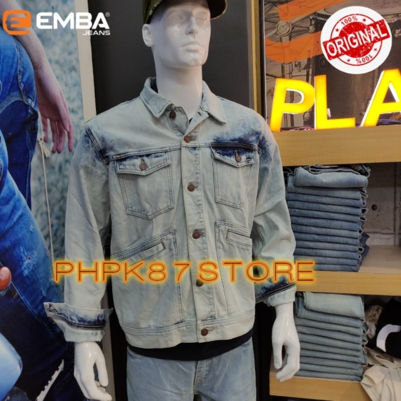EMBA JEANS JAKET PANJANG PRIA, JAKET DENIM ORIGINAL PREMIUM TERBARU