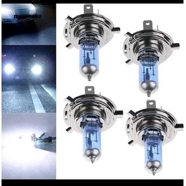 Bohlam Lampu Depan Halogen Xenon Blue TDH H4 45W Universal Motor Sport Non LED