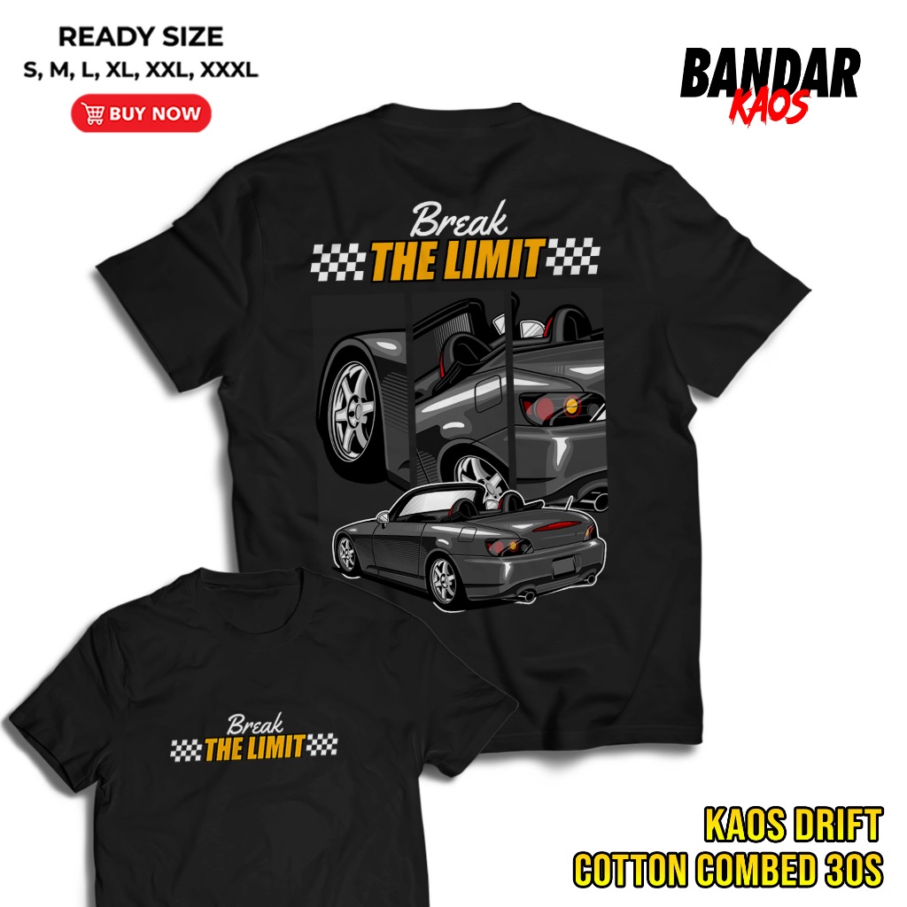 BANDAR KAOS DRIFTER V3 - BREAK THE LIMIT - KAOS RACING DRIIFT INDONESIA - T-SHIRT PRIA - ATASAN PRIA