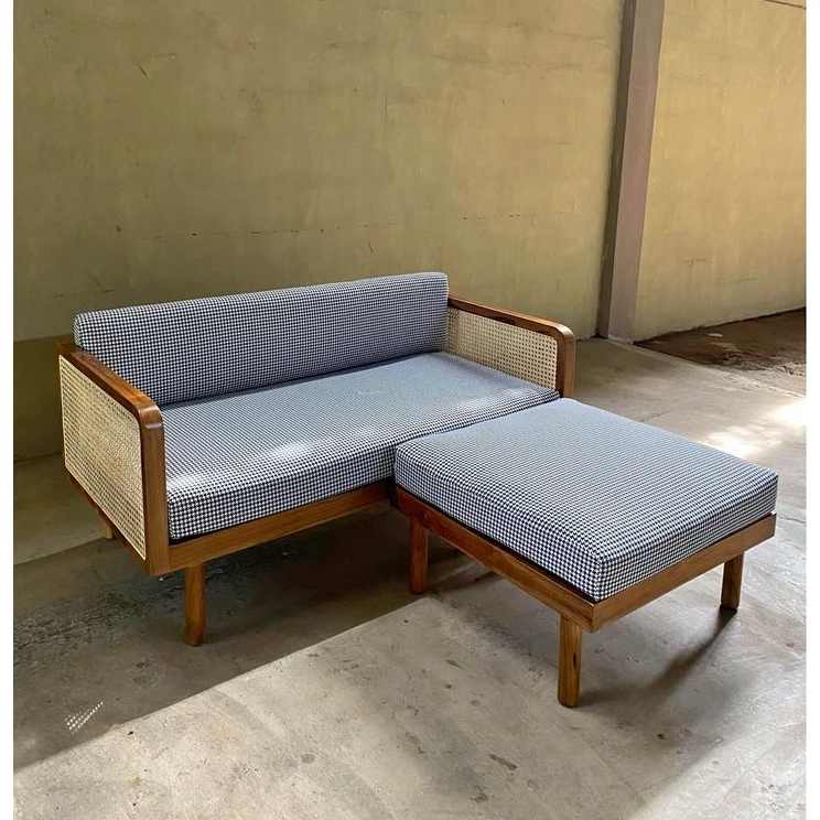 Kursi Sofa L Minimalis Kayu Jati Solid / Sofa L Living Room